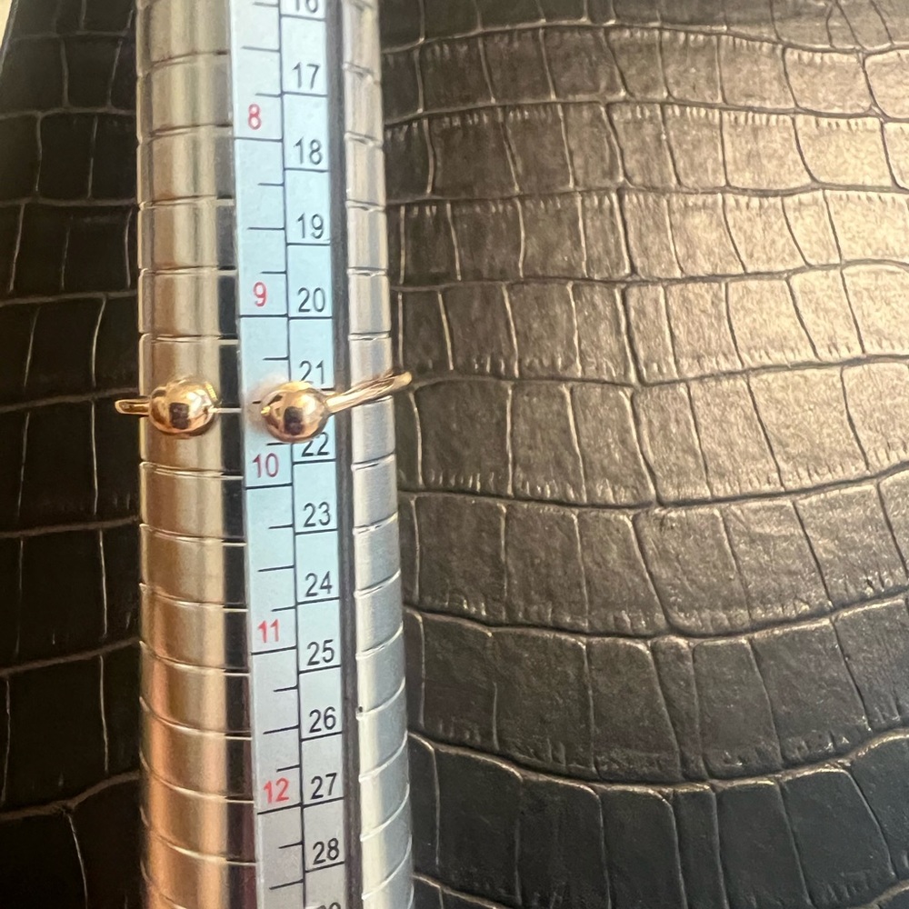 14k Solid Rose Gold Adjustable Two Ball Ring - image 6